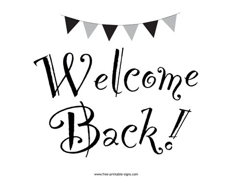 Welcome Back Sign For Coworker Printable